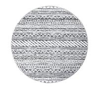 LuxFocus Moroccan Boho Vintage Diamond Area Rug Bohemian Southwestern Casual Transitional Pet Friendly Non Shedding Stain Resistant Easy-Cleaning Carpet Grey Round 80cm