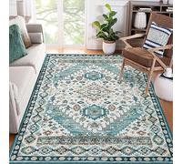 LuxFocus Oriental Floral Area Rug Large Rug for Bedroom Office Dinning Carpet Short Pile Stain Resistant Accent Rug Vintage Area Rug Washable Indoor and Outdoor Rug Foldable Green 160x230 cm