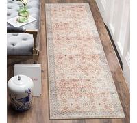 LuxFocus Oriental Runner Rug, Washable Vintage Rug Non-Slip Floral Pattern for Hallway Low-Pile Foldable Accent Rug Runner for Entryway Laundry Living Room Bedroom 60 x 230 cm Yellow