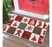 LuxFocus Outdoor Decorative Dirt Trapper Entrance Mat - Washable Non-Slip, Absorbent Entrance Rug - White, 40x80 cm