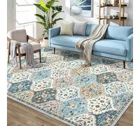 LuxFocus Small Rug for Bedroom 80x150 cm Vintage Non Slip Blue Camel