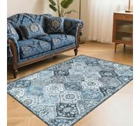 LuxFocus Small Rug for Bedroom 80x150 cm Vintage Non Slip Grey Blue