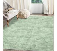 LuxFocus Solid Rug Living Room 120x170 cm Modern Low-Pile Washable Green | Minimalist Rug for Bedroom Office, Non-Slip Carpet for Dining Room Nursery, Ultra Thin, Foldable