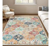 LuxFocus Washable Boho Rug Living Room 120x170 cm Non Slip Low Pile Orange