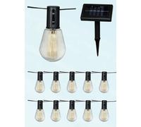 Luxform Alicante Solar Powered LED String Lights 3.5m - Size: 4.5 x 4.5 x 0.93cm - Black - Wilko