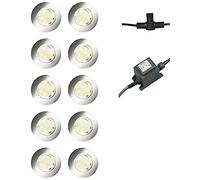 Luxform Lighting 10 Set Calypso Deck Light in Stainless Steel