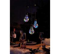 Luxform Lighting Apollo Battery Powered Outdoor Garden Hanging 3 Bulb Multi Colour Pendant LED Light with 24Hr Timer for Pergolas, Gazebos, Parasols & Tents