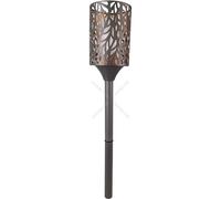 Luxform Lighting Battery Powered Charcoal Grey Metal Cylinder Flame Candle Torch