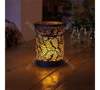 Luxform Lighting Solar LED Vogue Metal Lantern With Flame Effect LED's 22cm