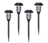 Luxform Solar Stake Led Light Le Mans 4Pk in Black Luxform Black