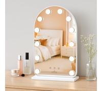 LUXFURNI Vanity Mirror with Lights, 52 cm Arched Hollywood Makeup Mirror