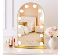 LUXFURNI Vanity Mirror with Lights, 52 cm Arched Hollywood Makeup Mirror