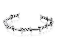 LuxGoth Stainless Steel Bangle Cuff Bracelet Multiple Style Collection | Retro Gothic Punk Biker Cool Vintage Open Adjustable Cuff Bangle Bracelets Jewelry for Men Silver