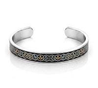LuxGoth Stainless Steel Bangle Cuff Bracelet Multiple Style Collection | Retro Gothic Punk Biker Cool Vintage Open Adjustable Cuff Bangle Bracelets Jewelry for Men Silver