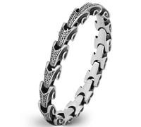 LuxGoth Stainless Steel Heavy Cuban Link Chain Bracelet Gothic Punk Rock Biker Viking Vintage Franco Link Curb Bracelet Jewelry for Men Silver, One Size, Stainless Steel, no gemstone