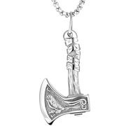 LuxGoth Stainless Steel Pendant Necklace Gothic Punk Rock Emo Biker Cosplay Vintage Charm Necklace Jewelry for Men Women Silver, One Size, Stainless Steel, No Gemstone