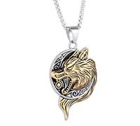 LuxGoth Stainless Steel Pendant Necklace Gothic Y2K Punk Rock Emo Biker Cosplay Vintage Viking Alt Edgy Fashion Charm Necklace Jewelry for Men Women Active Daily Wear, One Size, Stainless Steel, No
