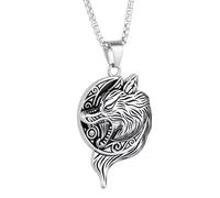 LuxGoth Stainless Steel Pendant Necklace Gothic Y2K Punk Rock Emo Biker Cosplay Vintage Viking Alt Edgy Fashion Charm Necklace Jewelry for Men Women Active Daily Wear, One Size, Stainless Steel, No