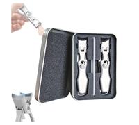 Luxgrip German Nail Clippers, Ultra Sharp Sturdy Anti Splash Stainless Steel Toe Nail Clippers, Luxgrip Nail Clippers for Seniors Thick Nails (2 Pcs)