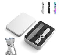 Luxgrip German Nail Clippers, Ultra Sharp Sturdy Anti Splash Stainless Steel Toe Nail Clippers, Luxgrip Nail Clippers for Seniors Thick Nails (Sliver)