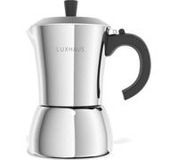 LuxHaus Moka Pot - 9 Cup Stovetop Espresso Maker - 100% Stainless Steel Italian and Cuban Mocha Coffee Maker