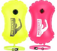 LUXHEIM 2 Pack Swim Buoy Tow Floats for Open Water Swimming Highly Visible Swim Buoy Waterproof Inflatable Tow Float for Triathlons