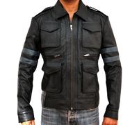 Luxhyde Men’Black Resident Leather Evil Jacket - Kennedy RE6 Leon Motorcycle Leather Jacket For Men (UK, Alpha, M, Regular, Regular)