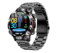 Luxi-um Shield - Durable Smart Watch for Men, Luxi-um Smart Watch for Men, 1.43" Hd Display, Ip68 Waterproof, 100+ Sport Modes, Bluetooth Call with All Smartphones for Fitness Sports (steel strap)