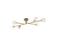 Luxia Abel 6 Arm Semi-Flush Ceiling Light - Satin Brass