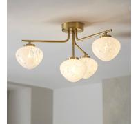 Luxia Ayana 4 Arm Semi-Flush Ceiling Light - Satin Brass