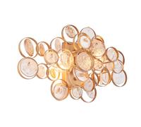 Luxia Bank Glass Flush Wall Light - Amber
