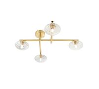 Luxia BeaufortBathroom 4 Light Semi-Flush Ceiling Light - Satin Brass