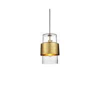 Luxia Brooklyn Glass Ceiling Pendant Light - Hammered Brass