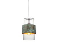 Luxia Brooklyn Glass Ceiling Pendant Light - Verdigris