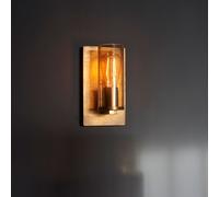 Luxia Brooklyn Glass Flush Wall Light - Brass