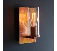Luxia Brooklyn Glass Flush Wall Light - Copper