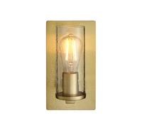 Luxia Brooklyn Glass Flush Wall Light - Hammered Brass