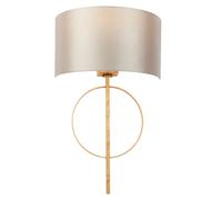 Luxia Carlton Flush Wall Light - Antique Gold & Mink