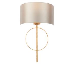 Luxia Carlton Flush Wall Light - Antique Gold & Mink