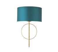 Luxia Carlton Flush Wall Light - Antique Gold & Teal