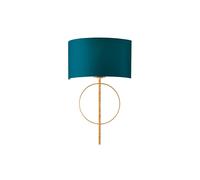 Luxia Carlton Flush Wall Light - Antique Gold & Teal