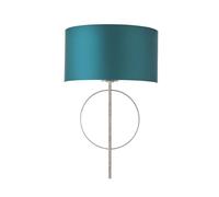 Luxia Carlton Flush Wall Light - Antique Silver & Teal