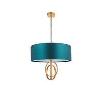 Luxia Carlton Large Ceiling Pendant Light - Antique Gold & Teal