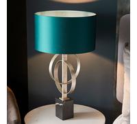Luxia Carlton Table Lamp - Antique Silver & Teal