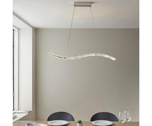 Luxia Chloe LED Linear Crystal Ceiling Pendant Light - Chrome