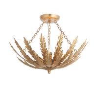 Luxia Downton 3 Light Semi-Flush Ceiling Light - Gold