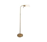 Luxia Ellis Glass Floor Lamp - Antique Brass