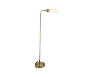 Luxia Ellis Glass Floor Lamp - Antique Brass