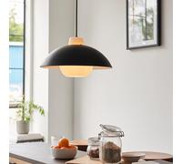 Luxia Florence Domed Glass Ceiling Pendant Light - Matt Black