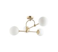 Luxia Greenwich 4 Light Semi-Flush Ceiling Light - Antique Brass